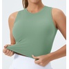 image:imageTHE GYM PEOPLE Womens Workout Crop Tops Yoga Athletic Sleeveless Shirts  Crop Tank Tops Sleeveless Wide Elastic Straps Crewneck Breathable Soft Ideal for Yoga Running Workout or CasualJasmine Green