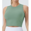 image:imageTHE GYM PEOPLE Womens Workout Crop Tops Yoga Athletic Sleeveless Shirts  Crop Tank Tops Sleeveless Wide Elastic Straps Crewneck Breathable Soft Ideal for Yoga Running Workout or CasualJasmine Green