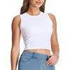 image:imageTHE GYM PEOPLE Womens Workout Crop Tops Yoga Athletic Sleeveless Shirts  Crop Tank Tops Sleeveless Wide Elastic Straps Crewneck Breathable Soft Ideal for Yoga Running Workout or CasualWhite