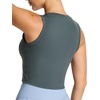 image:imageTHE GYM PEOPLE Womens Workout Crop Tops Yoga Athletic Sleeveless Shirts  Crop Tank Tops Sleeveless Wide Elastic Straps Crewneck Breathable Soft Ideal for Yoga Running Workout or CasualCharcoal Grey