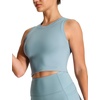 image:imageTHE GYM PEOPLE Womens Workout Crop Tops Yoga Athletic Sleeveless Shirts  Crop Tank Tops Sleeveless Wide Elastic Straps Crewneck Breathable Soft Ideal for Yoga Running Workout or CasualDenim Blue
