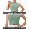 image:imageTHE GYM PEOPLE Womens Workout Crop Tops Yoga Athletic Sleeveless Shirts  Crop Tank Tops Sleeveless Wide Elastic Straps Crewneck Breathable Soft Ideal for Yoga Running Workout or CasualJasmine Green