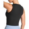 image:imageTHE GYM PEOPLE Womens Workout Crop Tops Yoga Athletic Sleeveless Shirts  Crop Tank Tops Sleeveless Wide Elastic Straps Crewneck Breathable Soft Ideal for Yoga Running Workout or CasualBlack
