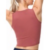 image:imageTHE GYM PEOPLE Womens Workout Crop Tops Yoga Athletic Sleeveless Shirts  Crop Tank Tops Sleeveless Wide Elastic Straps Crewneck Breathable Soft Ideal for Yoga Running Workout or CasualRose Red