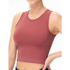 image:imageTHE GYM PEOPLE Womens Workout Crop Tops Yoga Athletic Sleeveless Shirts  Crop Tank Tops Sleeveless Wide Elastic Straps Crewneck Breathable Soft Ideal for Yoga Running Workout or CasualRose Red
