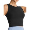 image:imageTHE GYM PEOPLE Womens Workout Crop Tops Yoga Athletic Sleeveless Shirts  Crop Tank Tops Sleeveless Wide Elastic Straps Crewneck Breathable Soft Ideal for Yoga Running Workout or CasualBlack