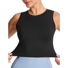 image:imageTHE GYM PEOPLE Womens Workout Crop Tops Yoga Athletic Sleeveless Shirts  Crop Tank Tops Sleeveless Wide Elastic Straps Crewneck Breathable Soft Ideal for Yoga Running Workout or CasualBlack