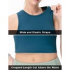 image:imageTHE GYM PEOPLE Womens Workout Crop Tops Yoga Athletic Sleeveless Shirts  Crop Tank Tops Sleeveless Wide Elastic Straps Crewneck Breathable Soft Ideal for Yoga Running Workout or CasualDark Blue Green