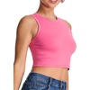 image:imageTHE GYM PEOPLE Womens Workout Crop Tops Yoga Athletic Sleeveless Shirts  Crop Tank Tops Sleeveless Wide Elastic Straps Crewneck Breathable Soft Ideal for Yoga Running Workout or CasualBright Pink