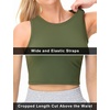 image:imageTHE GYM PEOPLE Womens Workout Crop Tops Yoga Athletic Sleeveless Shirts  Crop Tank Tops Sleeveless Wide Elastic Straps Crewneck Breathable Soft Ideal for Yoga Running Workout or CasualOlive Green