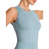 image:imageTHE GYM PEOPLE Womens Workout Crop Tops Yoga Athletic Sleeveless Shirts  Crop Tank Tops Sleeveless Wide Elastic Straps Crewneck Breathable Soft Ideal for Yoga Running Workout or CasualDenim Blue
