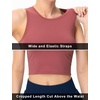 image:imageTHE GYM PEOPLE Womens Workout Crop Tops Yoga Athletic Sleeveless Shirts  Crop Tank Tops Sleeveless Wide Elastic Straps Crewneck Breathable Soft Ideal for Yoga Running Workout or CasualRose Red