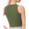 image:imageTHE GYM PEOPLE Womens Workout Crop Tops Yoga Athletic Sleeveless Shirts  Crop Tank Tops Sleeveless Wide Elastic Straps Crewneck Breathable Soft Ideal for Yoga Running Workout or CasualOlive Green