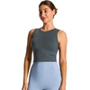 image:imageTHE GYM PEOPLE Womens Workout Crop Tops Yoga Athletic Sleeveless Shirts  Crop Tank Tops Sleeveless Wide Elastic Straps Crewneck Breathable Soft Ideal for Yoga Running Workout or CasualCharcoal Grey