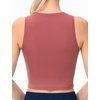 image:imageTHE GYM PEOPLE Womens Workout Crop Tops Yoga Athletic Sleeveless Shirts  Crop Tank Tops Sleeveless Wide Elastic Straps Crewneck Breathable Soft Ideal for Yoga Running Workout or CasualRose Red