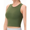 image:imageTHE GYM PEOPLE Womens Workout Crop Tops Yoga Athletic Sleeveless Shirts  Crop Tank Tops Sleeveless Wide Elastic Straps Crewneck Breathable Soft Ideal for Yoga Running Workout or CasualOlive Green