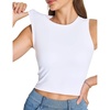 image:imageTHE GYM PEOPLE Womens Workout Crop Tops Yoga Athletic Sleeveless Shirts  Crop Tank Tops Sleeveless Wide Elastic Straps Crewneck Breathable Soft Ideal for Yoga Running Workout or CasualWhite