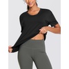 image:imageTHE GYM PEOPLE Womens Short Sleeve Loose Fit T Shirts Basic Summer Casual VNeck Breathable Workout Tee TopsBlack