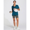 image:imageTHE GYM PEOPLE Womens Short Sleeve Loose Fit T Shirts Basic Summer Casual VNeck Breathable Workout Tee TopsDark Blue Green