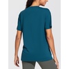image:imageTHE GYM PEOPLE Womens Short Sleeve Loose Fit T Shirts Basic Summer Casual VNeck Breathable Workout Tee TopsDark Blue Green