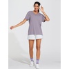image:imageTHE GYM PEOPLE Womens Short Sleeve Loose Fit T Shirts Basic Summer Casual VNeck Breathable Workout Tee TopsGrey Purple