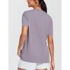image:imageTHE GYM PEOPLE Womens Short Sleeve Loose Fit T Shirts Basic Summer Casual VNeck Breathable Workout Tee TopsGrey Purple