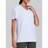 image:imageTHE GYM PEOPLE Womens Short Sleeve Loose Fit T Shirts Basic Summer Casual VNeck Breathable Workout Tee TopsWhite
