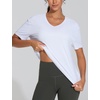 image:imageTHE GYM PEOPLE Womens Short Sleeve Loose Fit T Shirts Basic Summer Casual VNeck Breathable Workout Tee TopsWhite