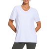 image:imageTHE GYM PEOPLE Womens Short Sleeve Loose Fit T Shirts Basic Summer Casual VNeck Breathable Workout Tee TopsWhite
