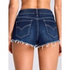 image:imageTHE GYM PEOPLE Womens Ripped Stretchy Jeans Shorts Summer Frayed Hem Denim Hot Shorts with PocketsBlack Blue