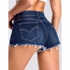 image:imageTHE GYM PEOPLE Womens Ripped Stretchy Jeans Shorts Summer Frayed Hem Denim Hot Shorts with PocketsBlack Blue