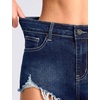 image:imageTHE GYM PEOPLE Womens Ripped Stretchy Jeans Shorts Summer Frayed Hem Denim Hot Shorts with PocketsBlack Blue
