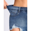 image:imageTHE GYM PEOPLE Womens Ripped Stretchy Jeans Shorts Summer Frayed Hem Denim Hot Shorts with PocketsDenim Blue