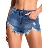 image:imageTHE GYM PEOPLE Womens Ripped Stretchy Jeans Shorts Summer Frayed Hem Denim Hot Shorts with PocketsDenim Blue