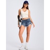 image:imageTHE GYM PEOPLE Womens Ripped Stretchy Jeans Shorts Summer Frayed Hem Denim Hot Shorts with PocketsGrey Blue