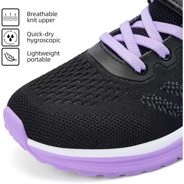 Lamincoa ToddlerLittle Kids Boys Girls Lightweight Sneakers UnisexChild Air Running NonSlip Athletic Tennis ShoesBlack Purple