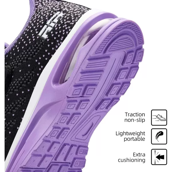 Lamincoa ToddlerLittle Kids Boys Girls Lightweight Sneakers UnisexChild Air Running NonSlip Athletic Tennis ShoesBlack Purple