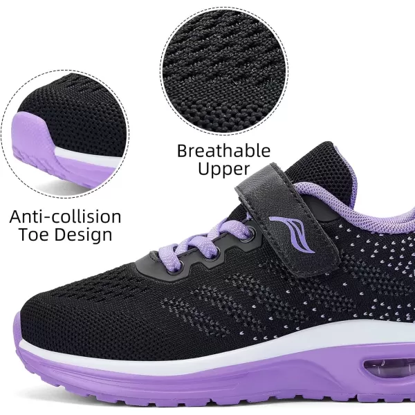 Lamincoa ToddlerLittle Kids Boys Girls Lightweight Sneakers UnisexChild Air Running NonSlip Athletic Tennis ShoesBlack Purple