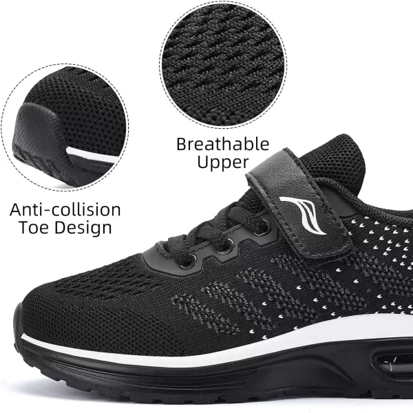 Lamincoa ToddlerLittle Kids Boys Girls Lightweight Sneakers UnisexChild Air Running NonSlip Athletic Tennis ShoesBlack White