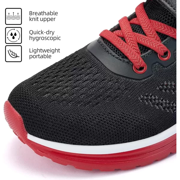 Lamincoa ToddlerLittle Kids Boys Girls Lightweight Sneakers UnisexChild Air Running NonSlip Athletic Tennis ShoesBlackRed