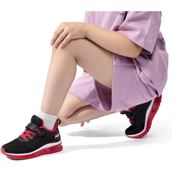 Lamincoa ToddlerLittle Kids Boys Girls Lightweight Sneakers UnisexChild Air Running NonSlip Athletic Tennis ShoesBlackRed