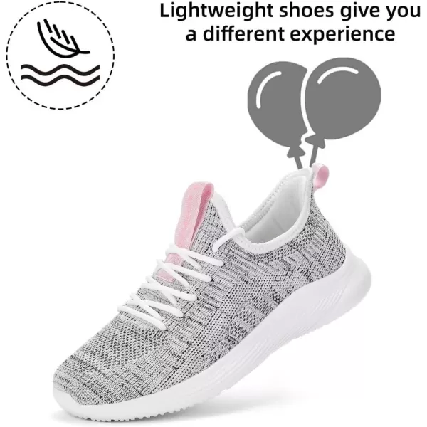 Lamincoa Womens Walking Shoes Slip On Lightweight Memory Foam Cheer Sneakers for Tennis Gym Running Workout YogaAshwhite