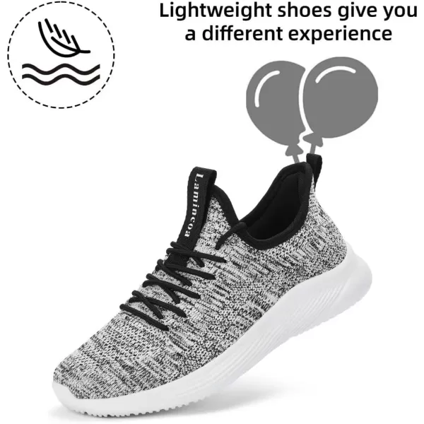 Lamincoa Womens Walking Shoes Slip On Lightweight Memory Foam Cheer Sneakers for Tennis Gym Running Workout YogaBlackgray