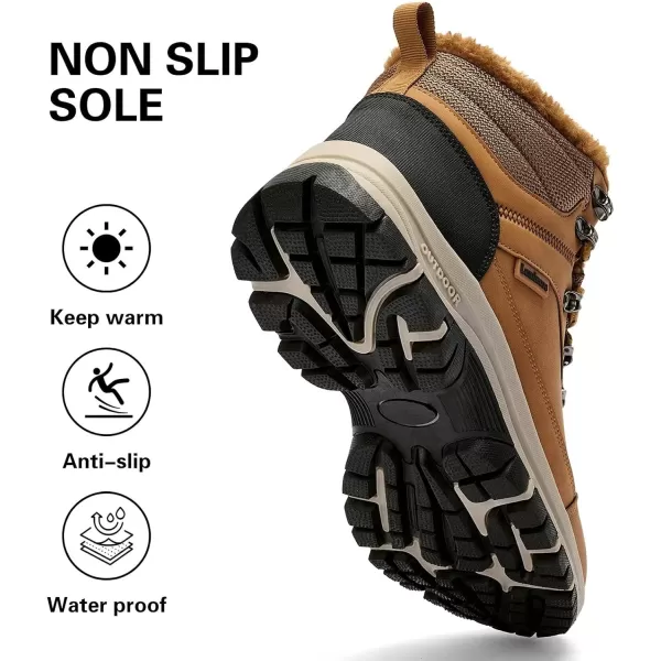 Lamincoa Mens Snow Boots Water Resistant Hiking Boots for Men Nonslip Winter Outdoor Warm Comfort Camping Backpacking ShoeYellow