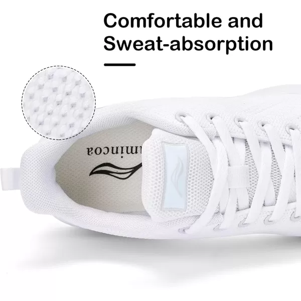 Lamincoa Womens Air Running Shoes Lightweight Women Sneakers Air Cushion Walking Tennis Shoes for WomenAll White