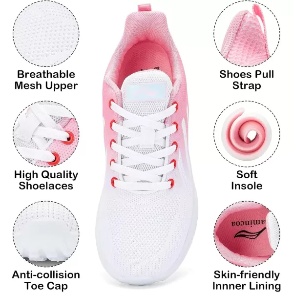 Lamincoa Womens Air Running Shoes Lightweight Women Sneakers Air Cushion Walking Tennis Shoes for WomenWhite Pink