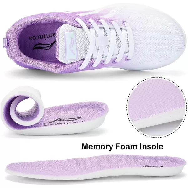 Lamincoa Womens Air Running Shoes Lightweight Women Sneakers Air Cushion Walking Tennis Shoes for WomenWhite Purple