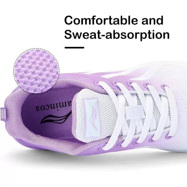 Lamincoa Womens Air Running Shoes Lightweight Women Sneakers Air Cushion Walking Tennis Shoes for WomenWhite Purple