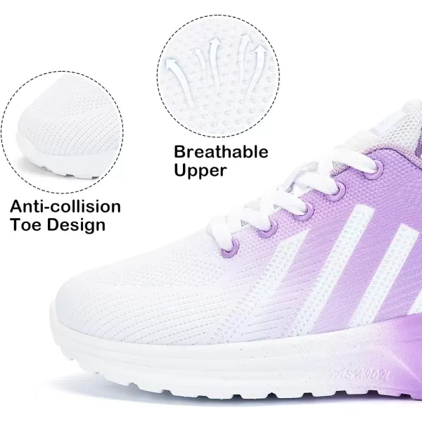 Lamincoa Womens Air Running Shoes Lightweight Women Sneakers Air Cushion Walking Tennis Shoes for WomenWhite Purple