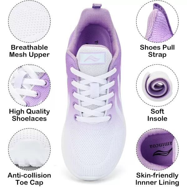 Lamincoa Womens Air Running Shoes Lightweight Women Sneakers Air Cushion Walking Tennis Shoes for WomenWhite Purple